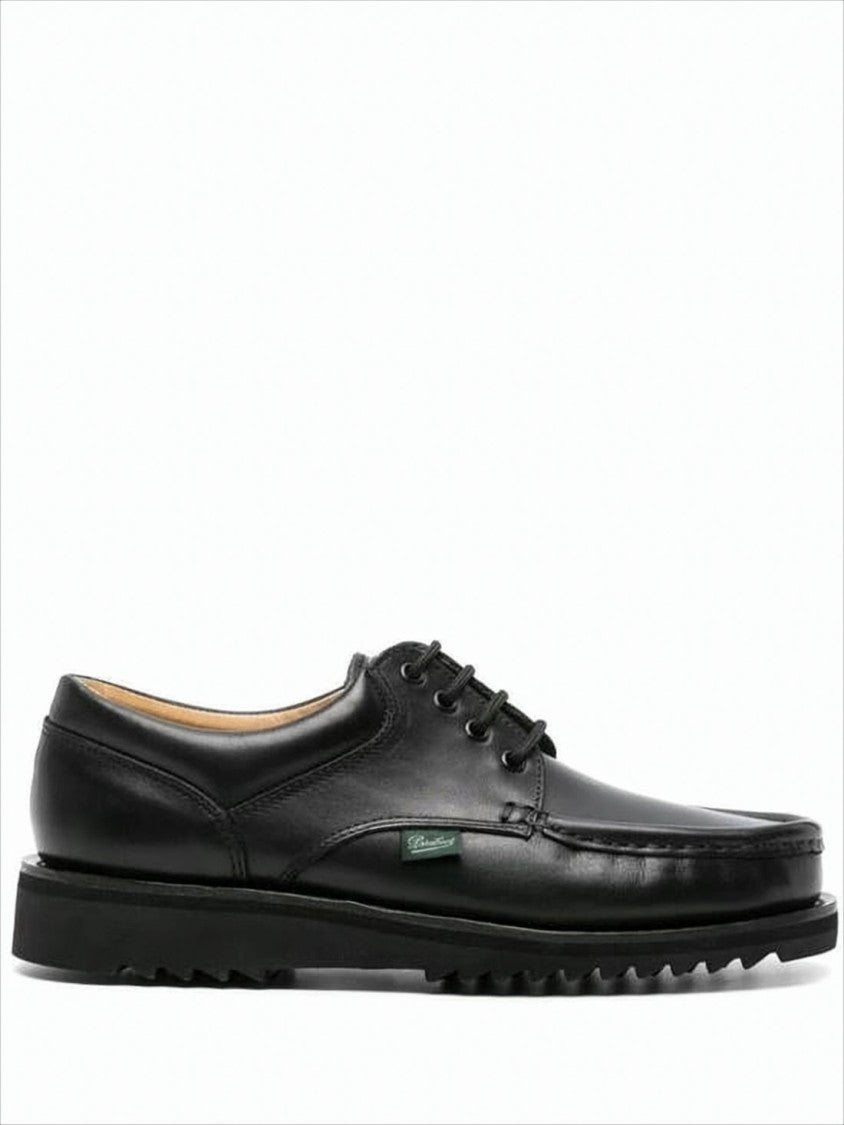 Moc Toe Black Leather Dress Shoes