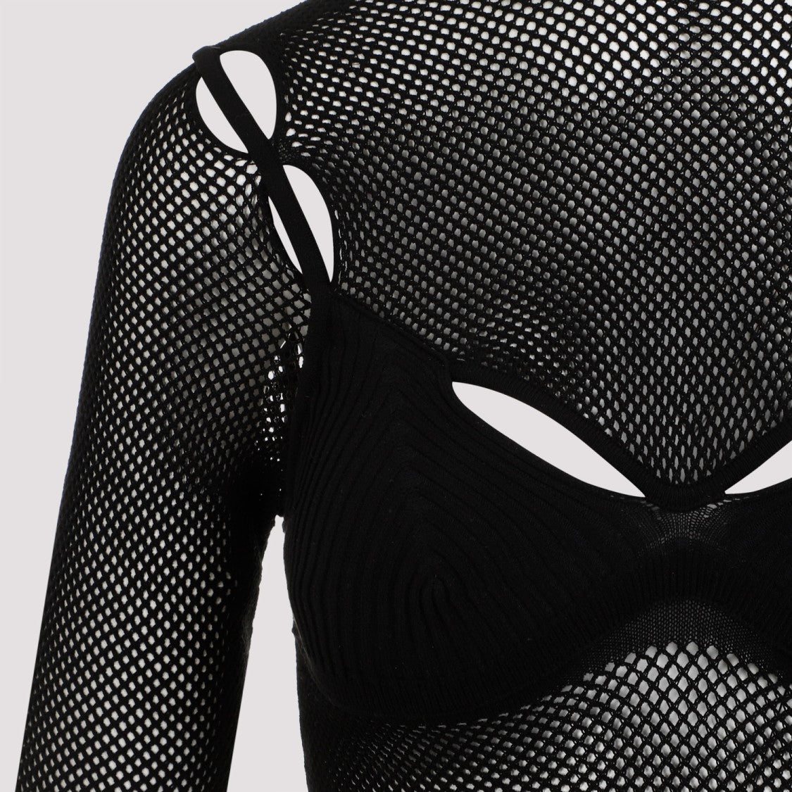 Net Arrow Bralette Black Viscose Top