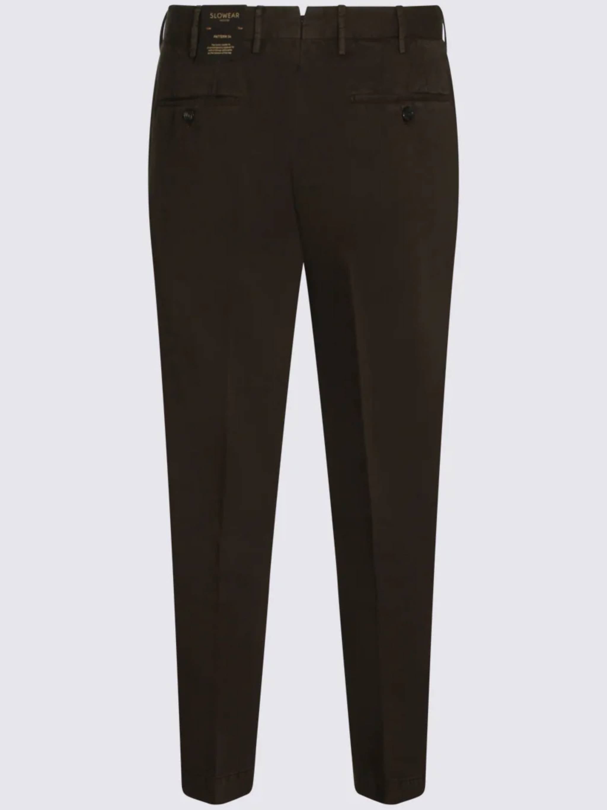 Brown Slim Fit Cropped Pants