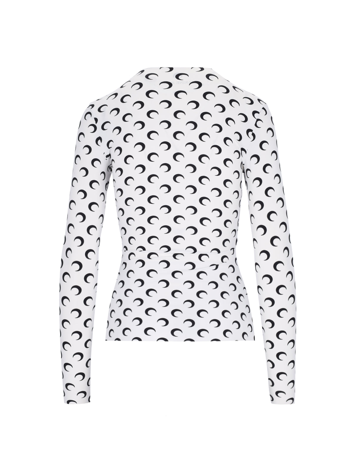 White Moon Logo Fitted Long-Sleeve Top