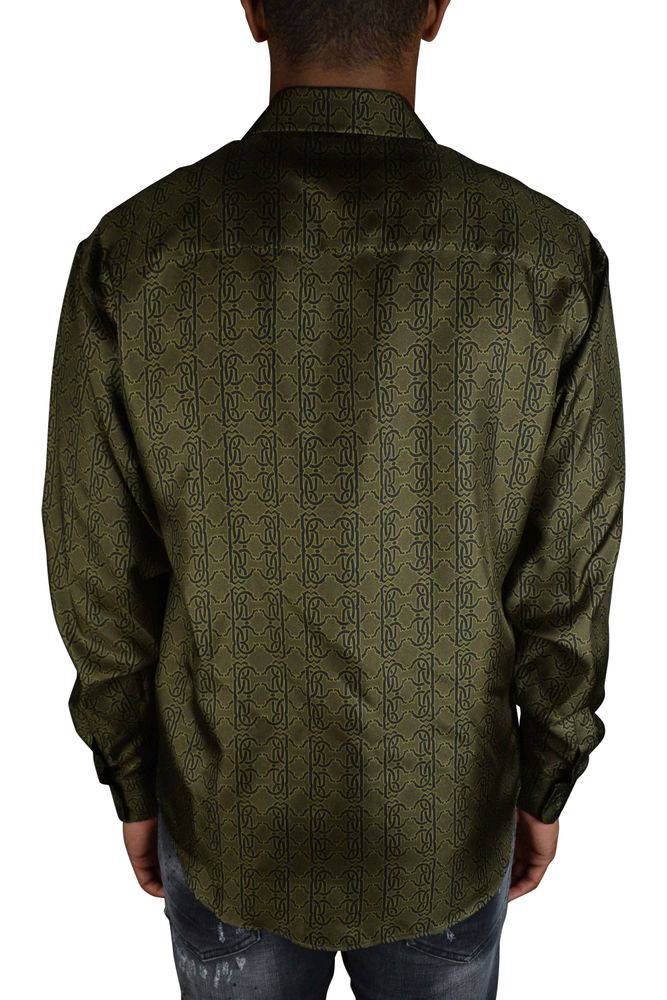 Silk Shirt With Monogrammed Rc Print