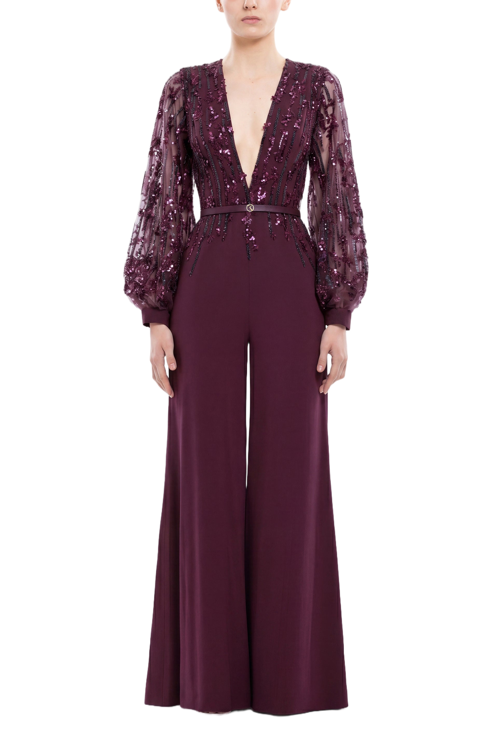 Crepe Beaded Jumpsuit