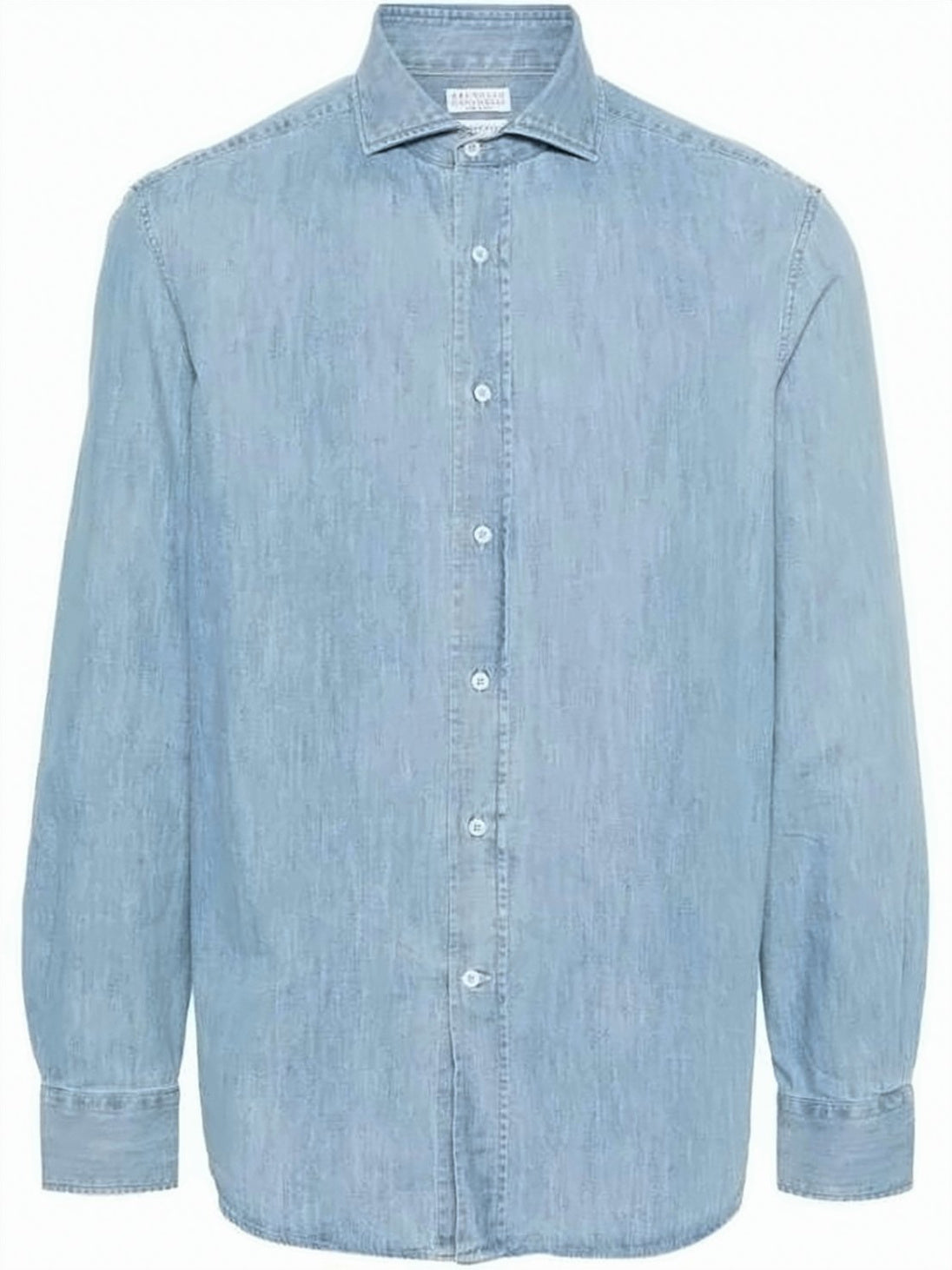 Lightweight Denim Shirt with French Collar