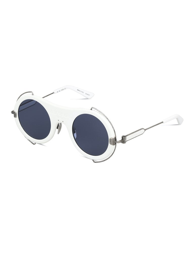 Bold Oversized Round Sunglasses with Metal and Acetate Frame