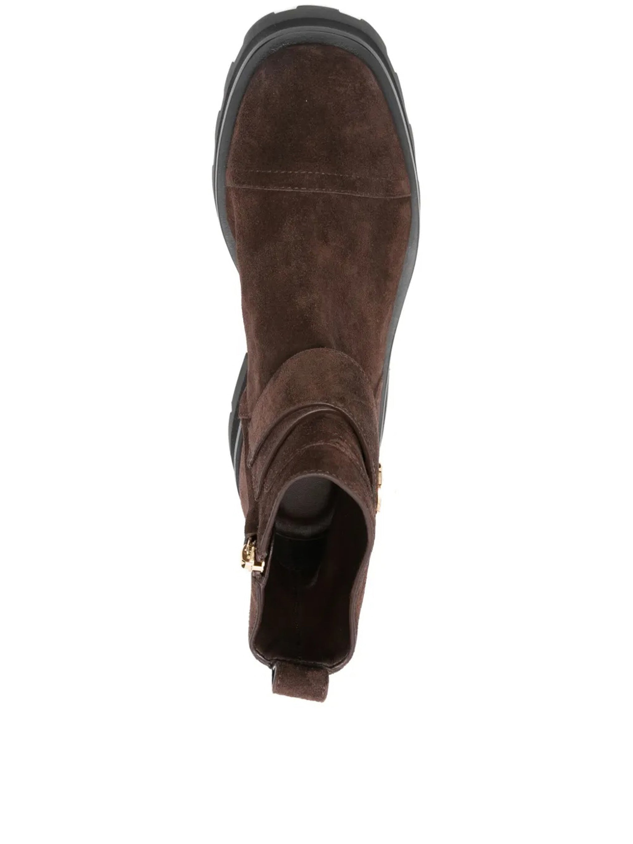 Brown Meena Flat Suede Ankle Boots