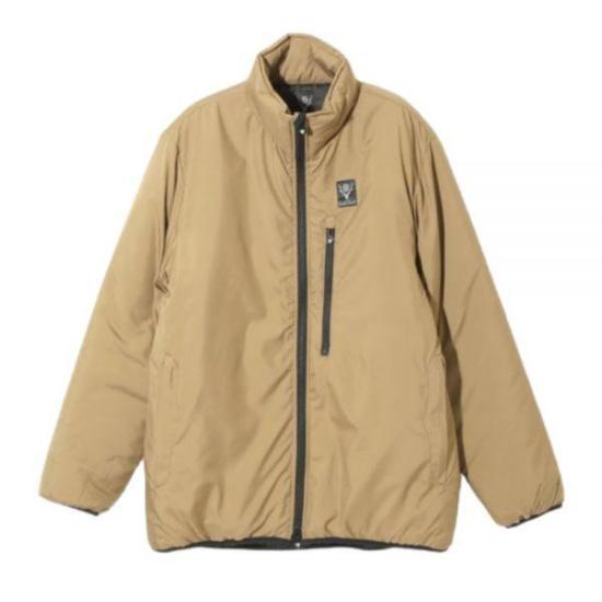 Padded Lightweight Jacket with High Collar and Zippered Pockets