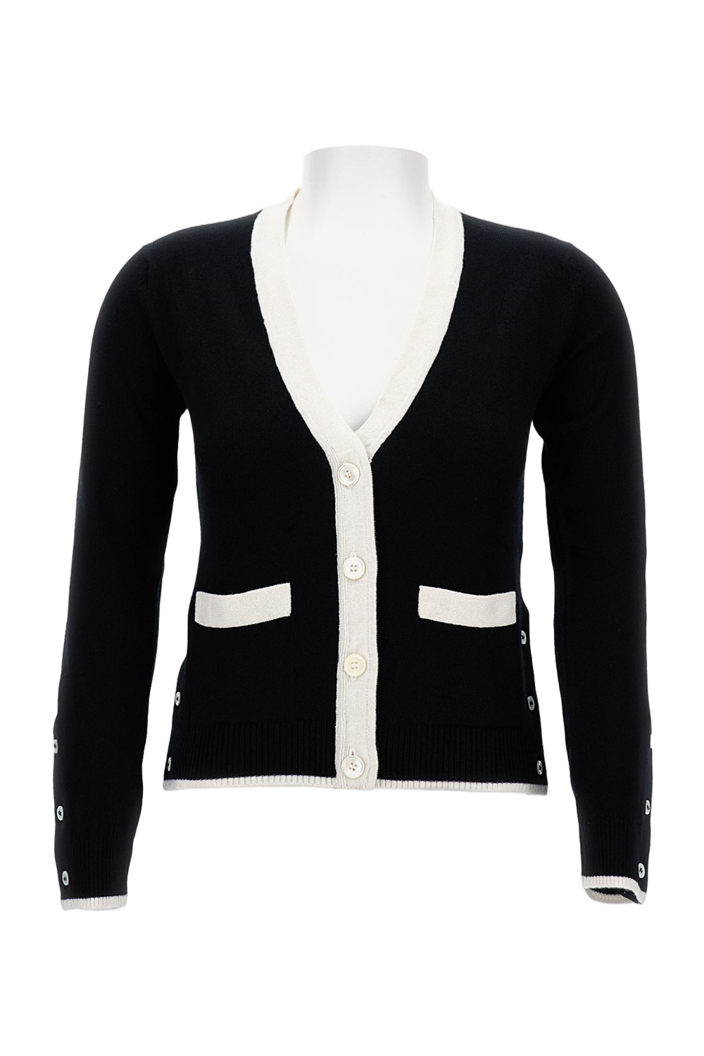 V-Neck Cardigan with Classic Button Closure