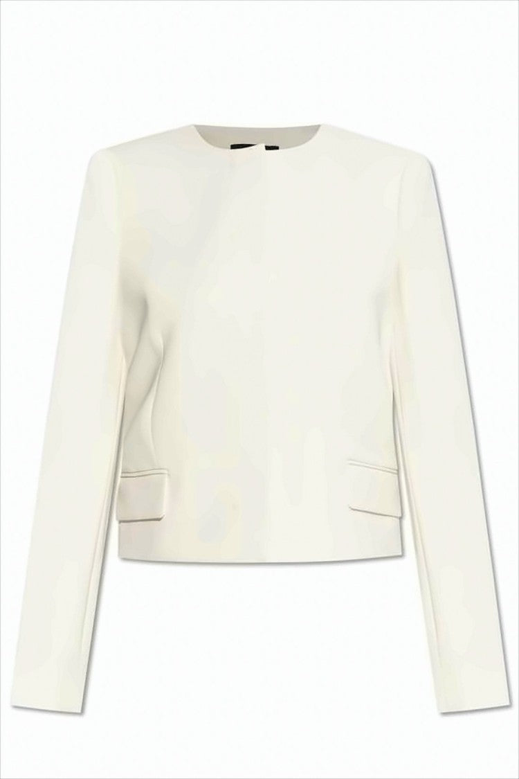 Minimalistyczna kurtka crop z ukrytym zapięciem