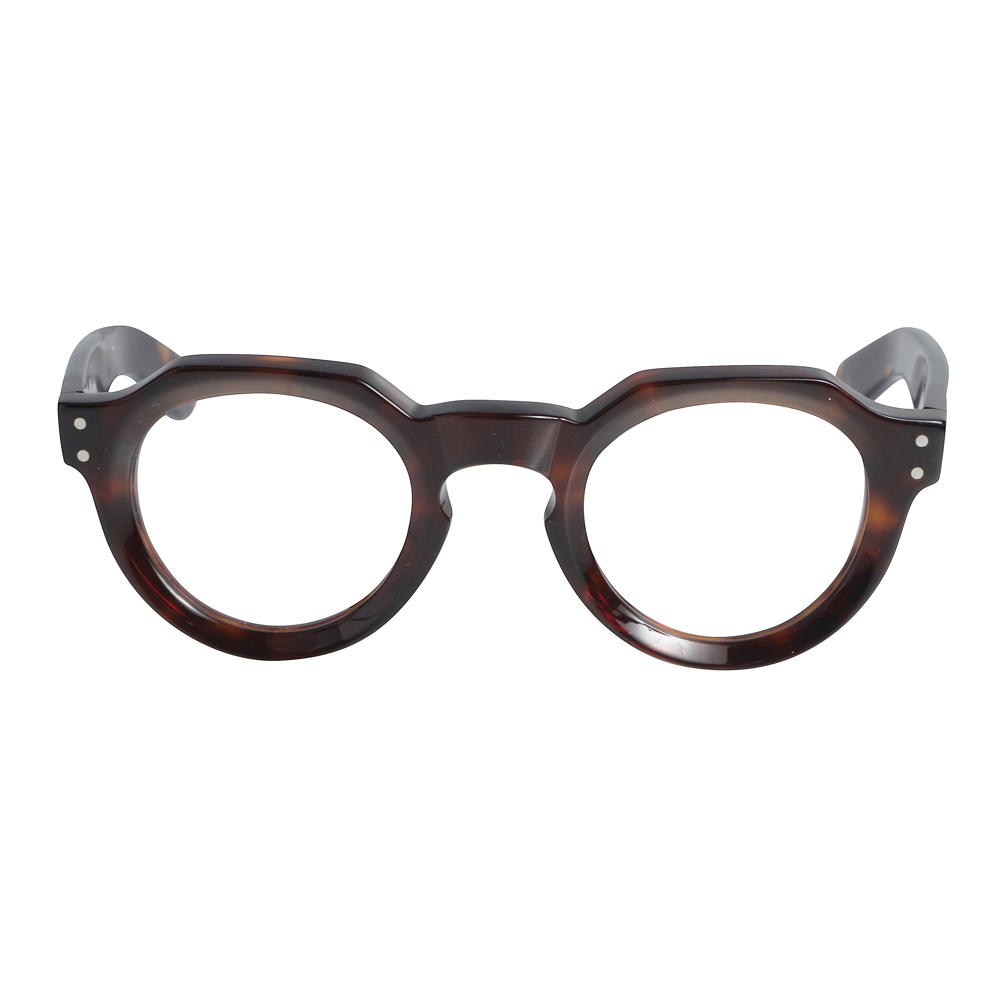 Spike Round Frame Tortoiseshell Sunglasses with Metallic Rivet Details