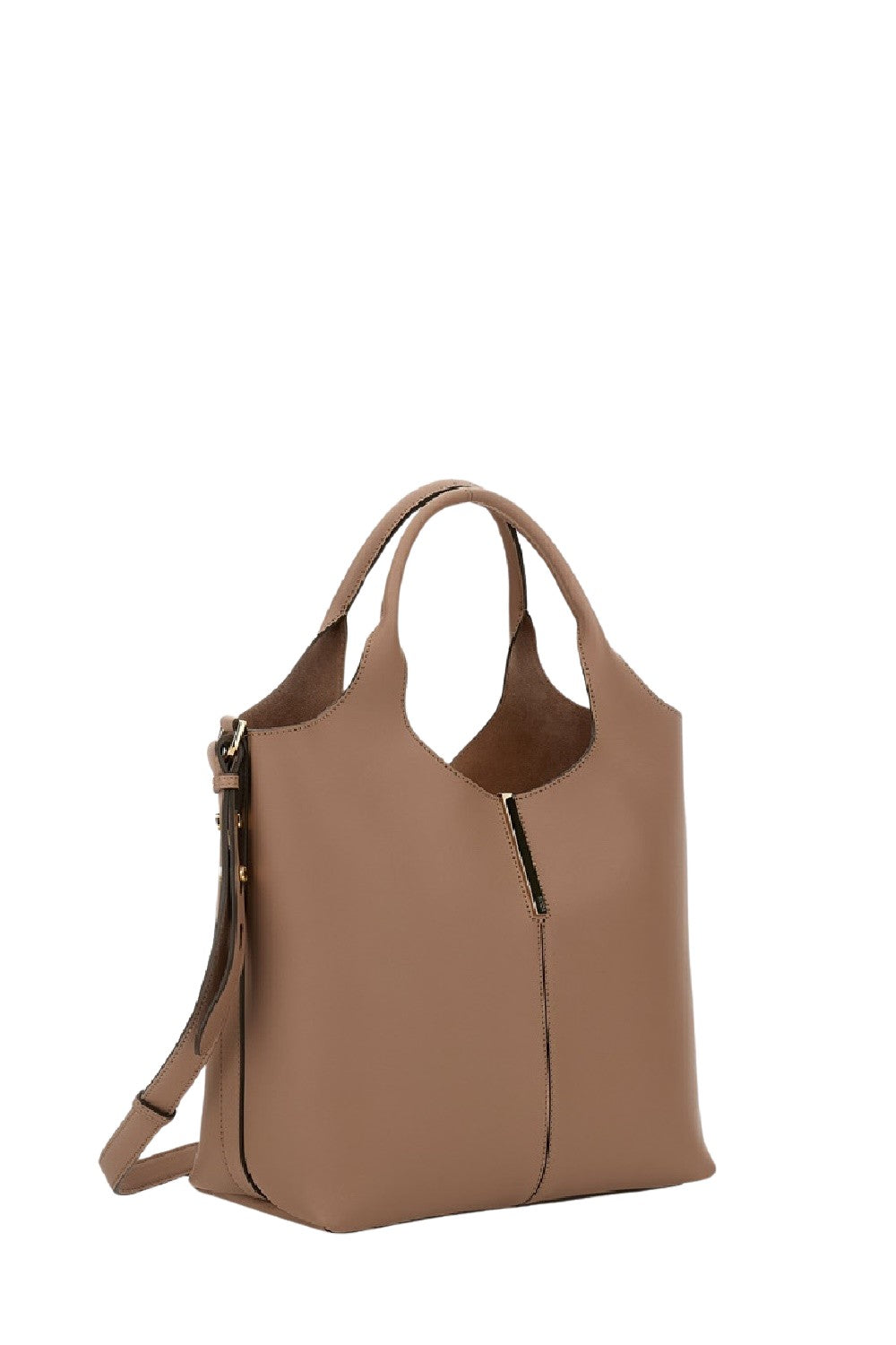 Beige Calfskin Shoulder Bag