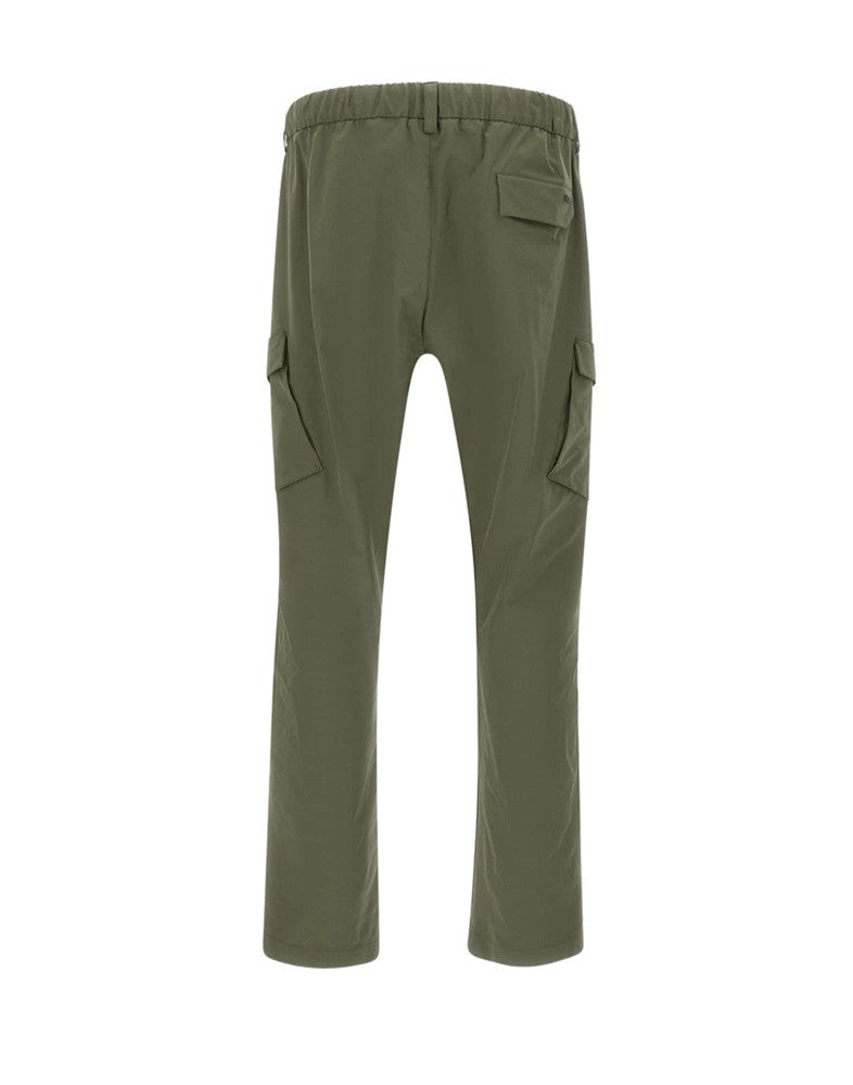 Green Cargo Trousers With Rear Elastic Waistband