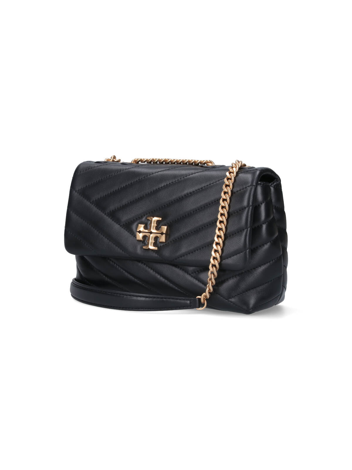 "Kira" Small Shoulder Bag, In Black Lambskin