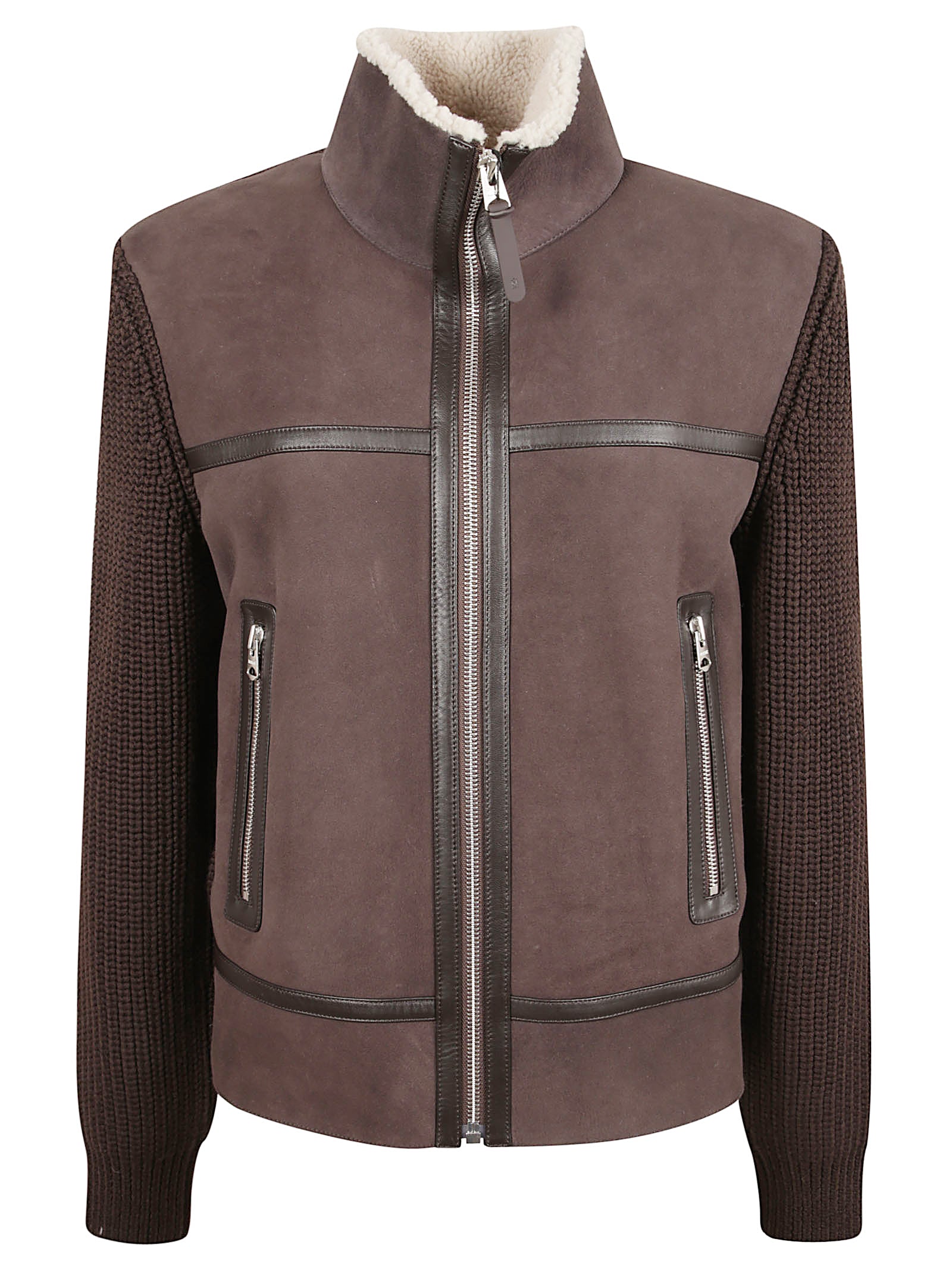 Shearling Panel Jonathan Jacket With Leather Accents