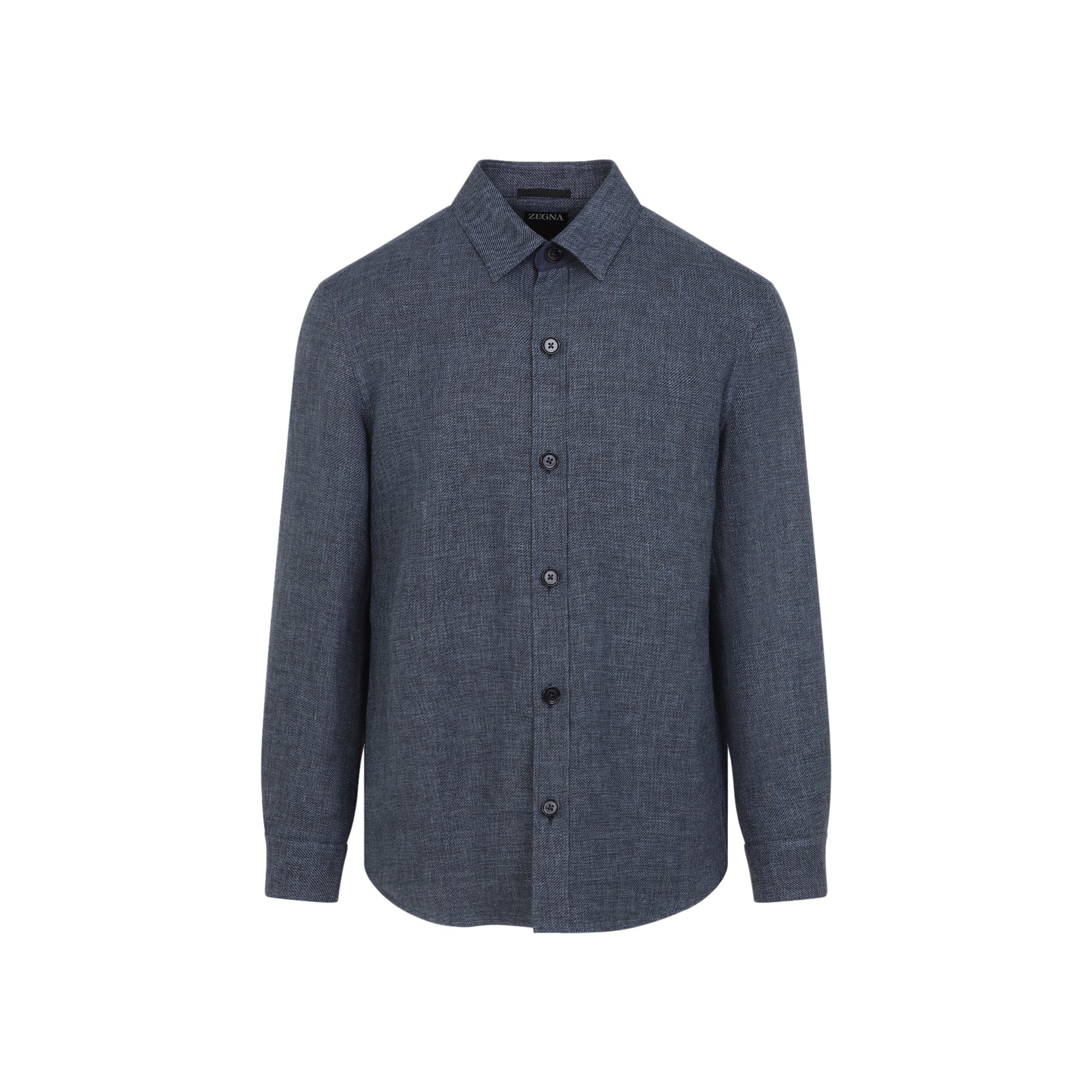 Cashmere-Linen Blend Button-Down Shirt