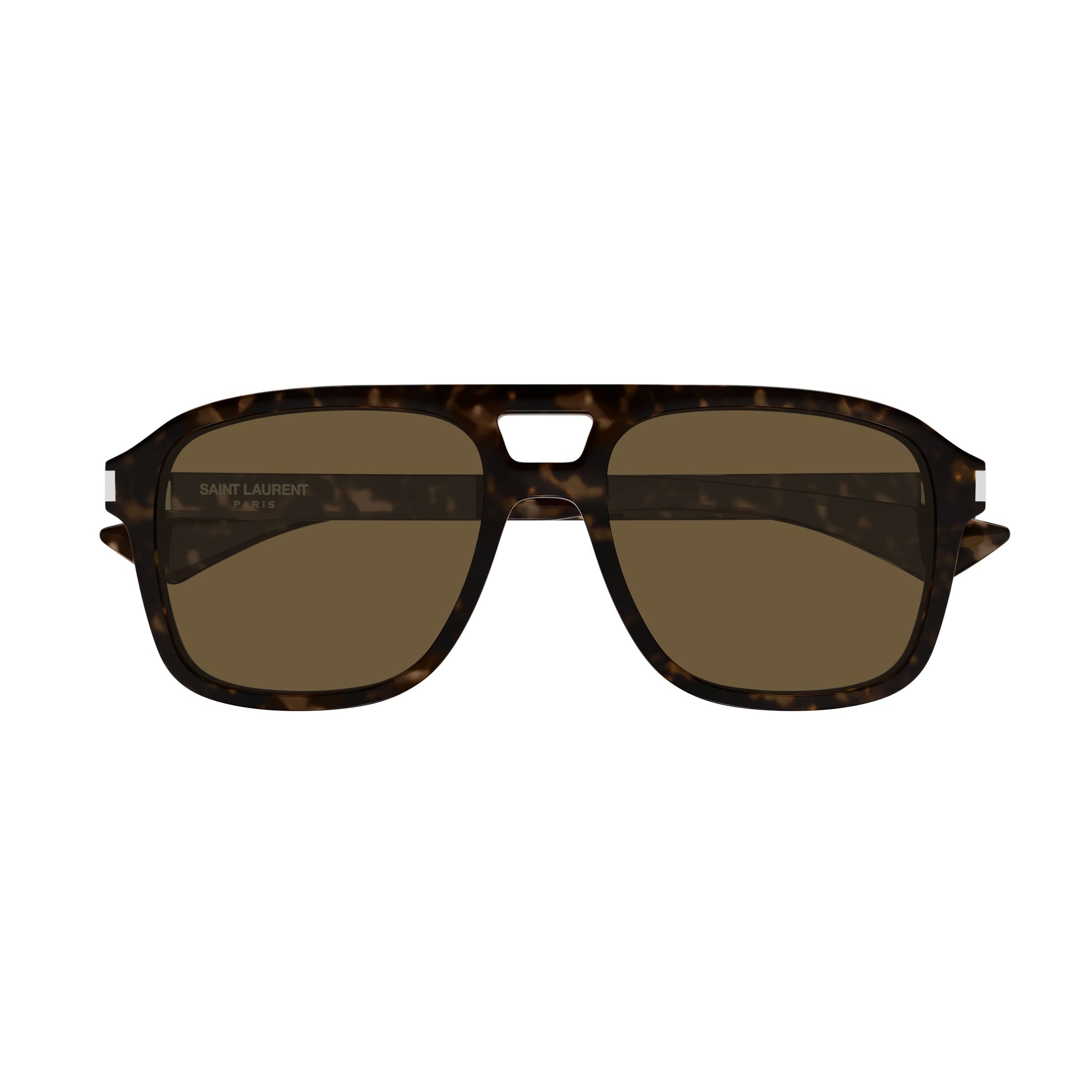 Tortoiseshell Square Frame Sunglasses With Transparent Temples