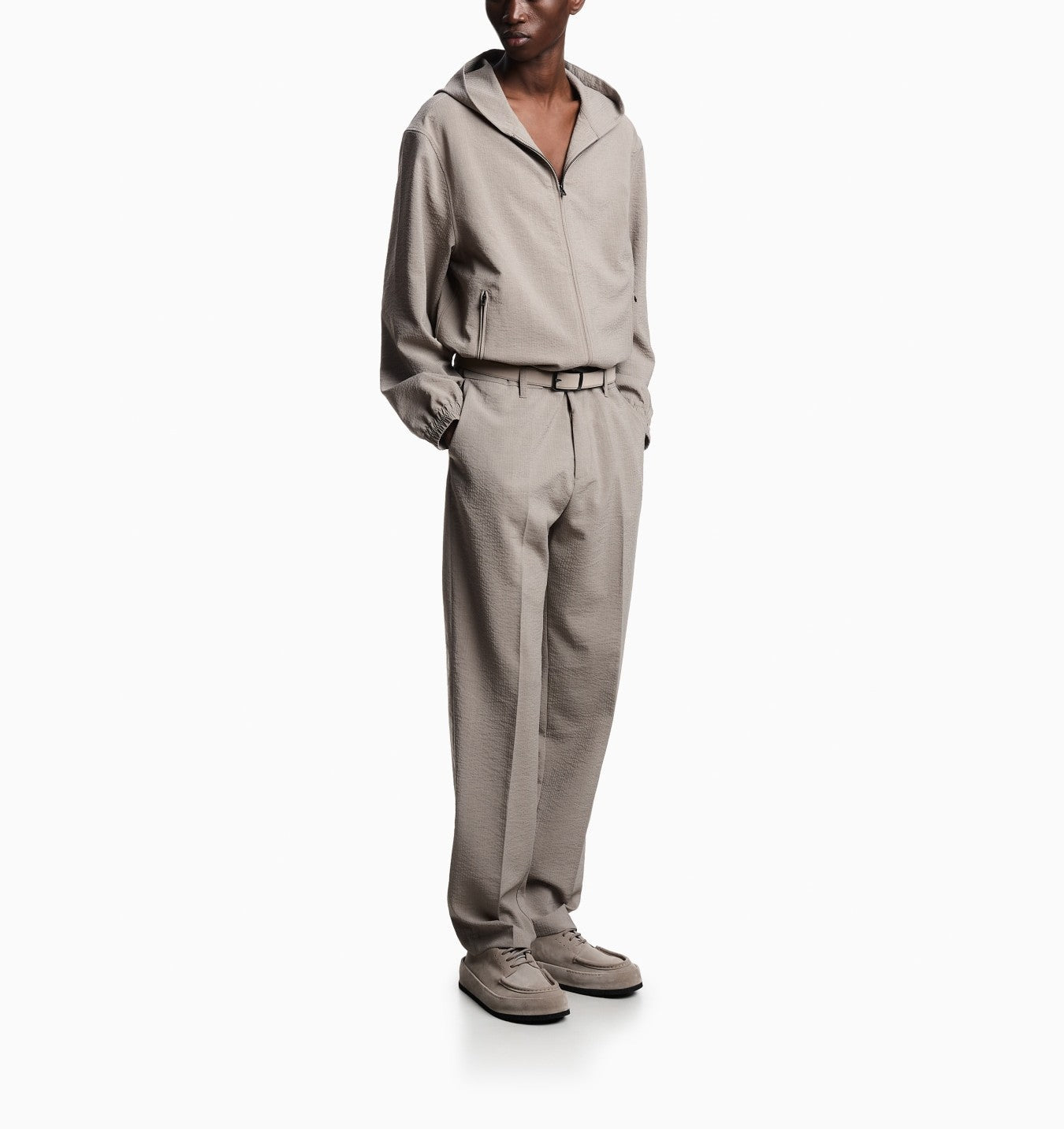Spodnie Vintage Khaki z Seersuckeru