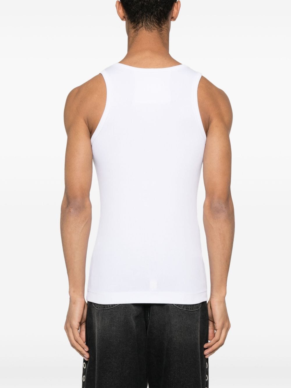 Fine Ribbed Stretch-Cotton Sleeveless T-Shirt