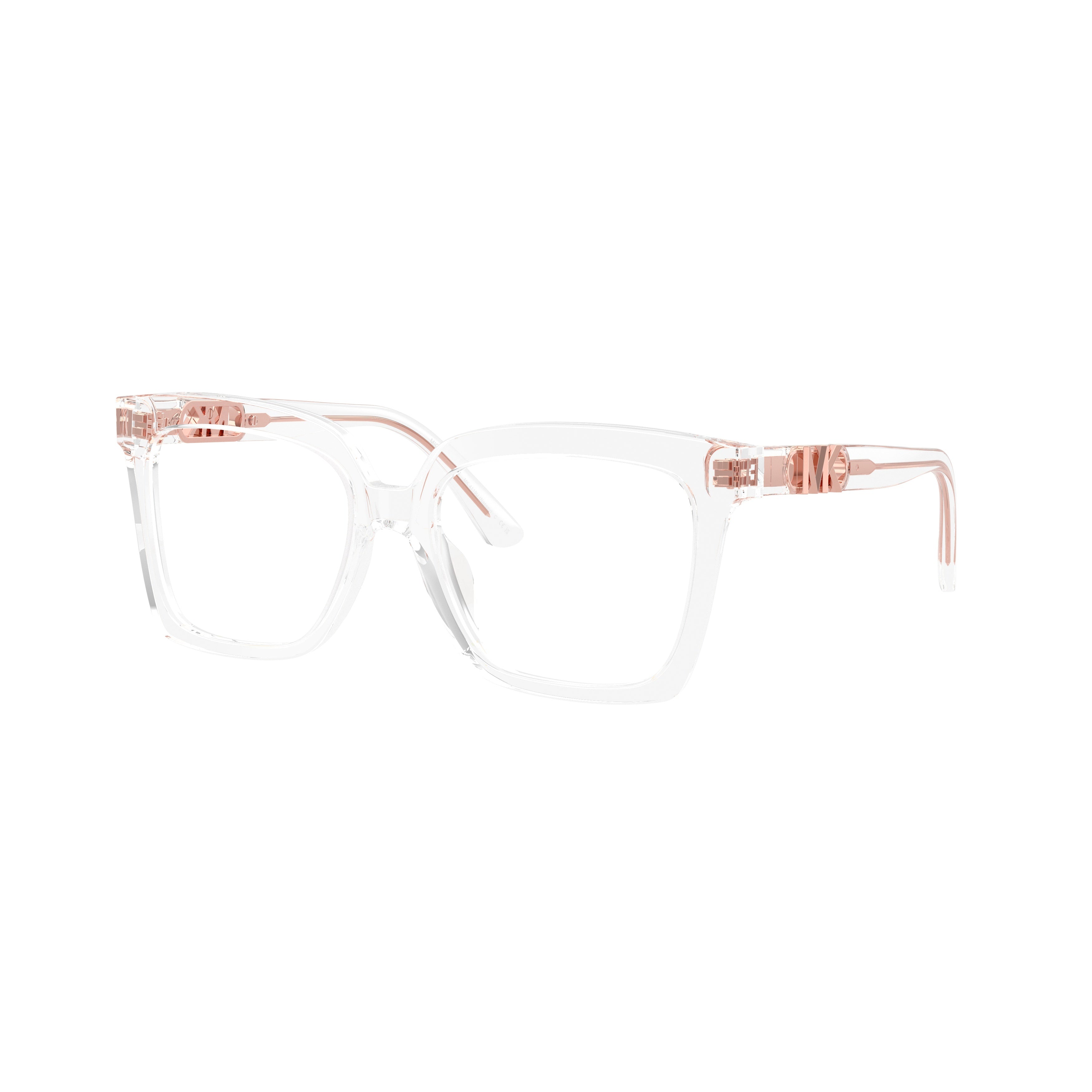 0mk4119u Transparent Acetate Eyeglasses with Delicate Metallic Details