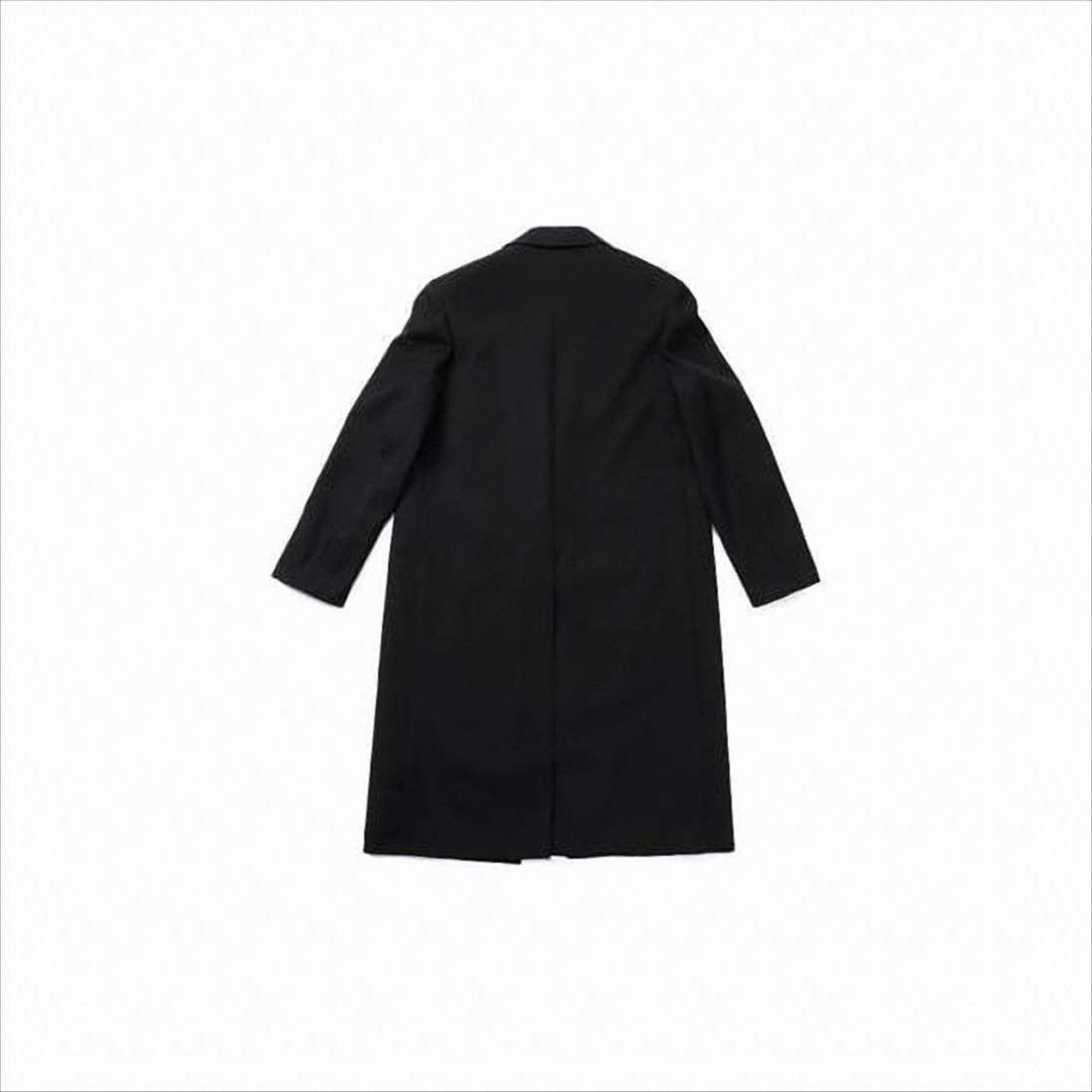 Minimalist Black Wool Tailored Coat