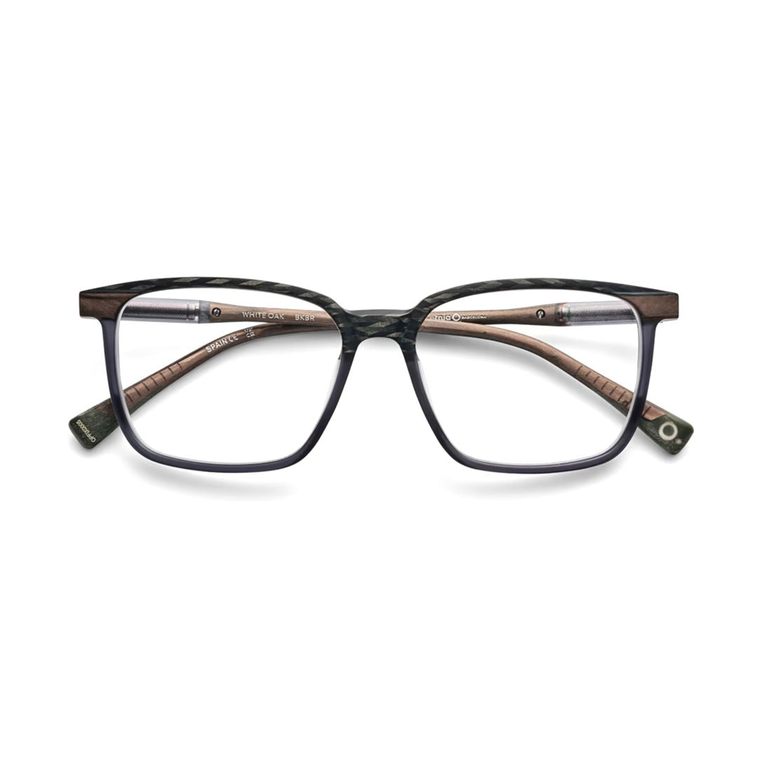 White Oak Rectangular Gradient Eyeglasses with Wood-like Texture