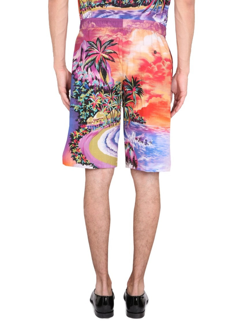 Bermuda Shorts With Hawaii Print