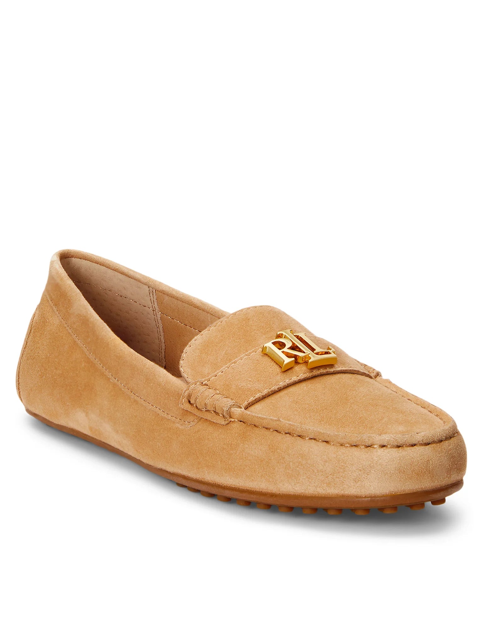 Natural Tone Suede Moccasin Flats