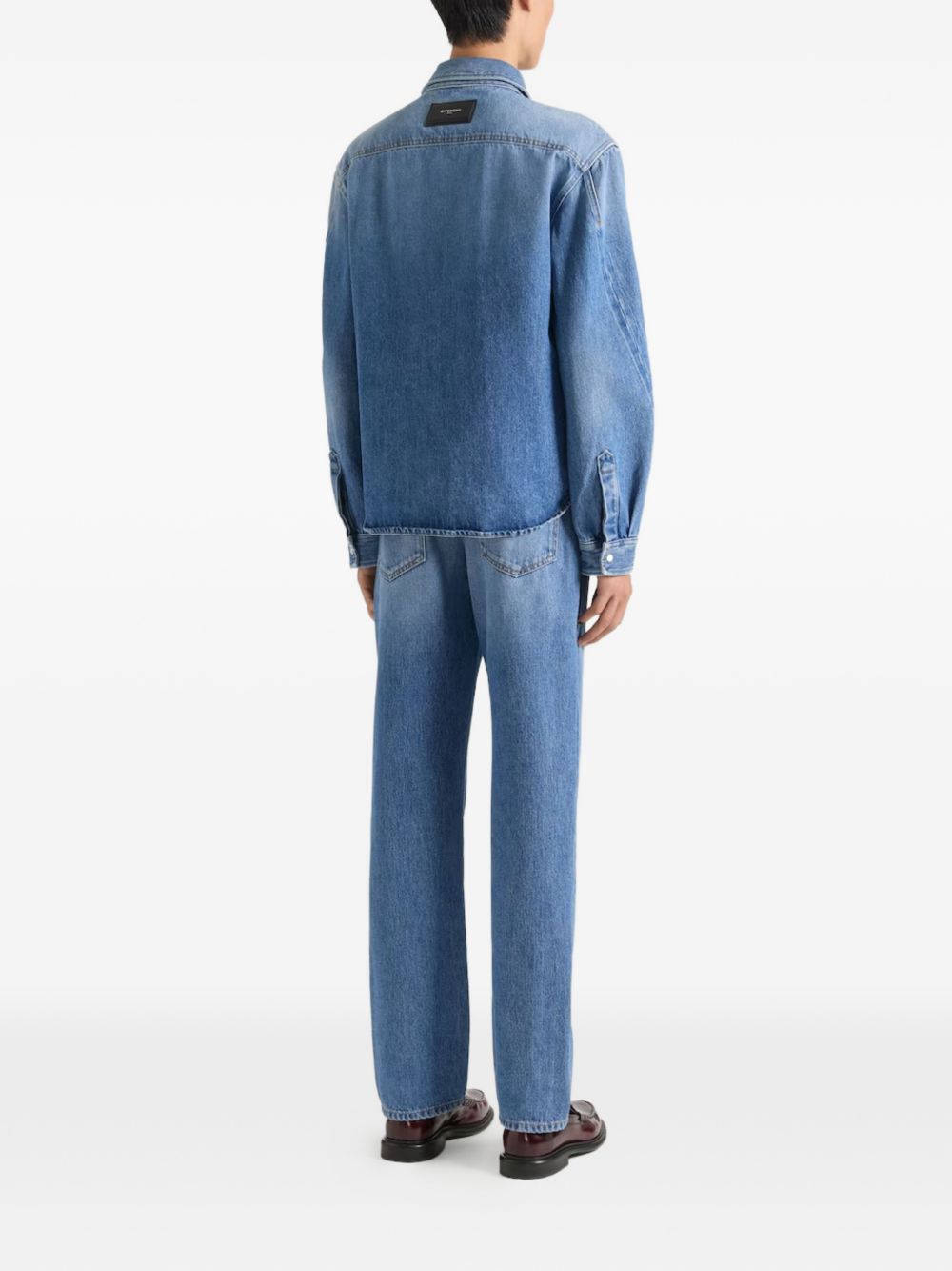 Denim Shirt with Classic Collar
