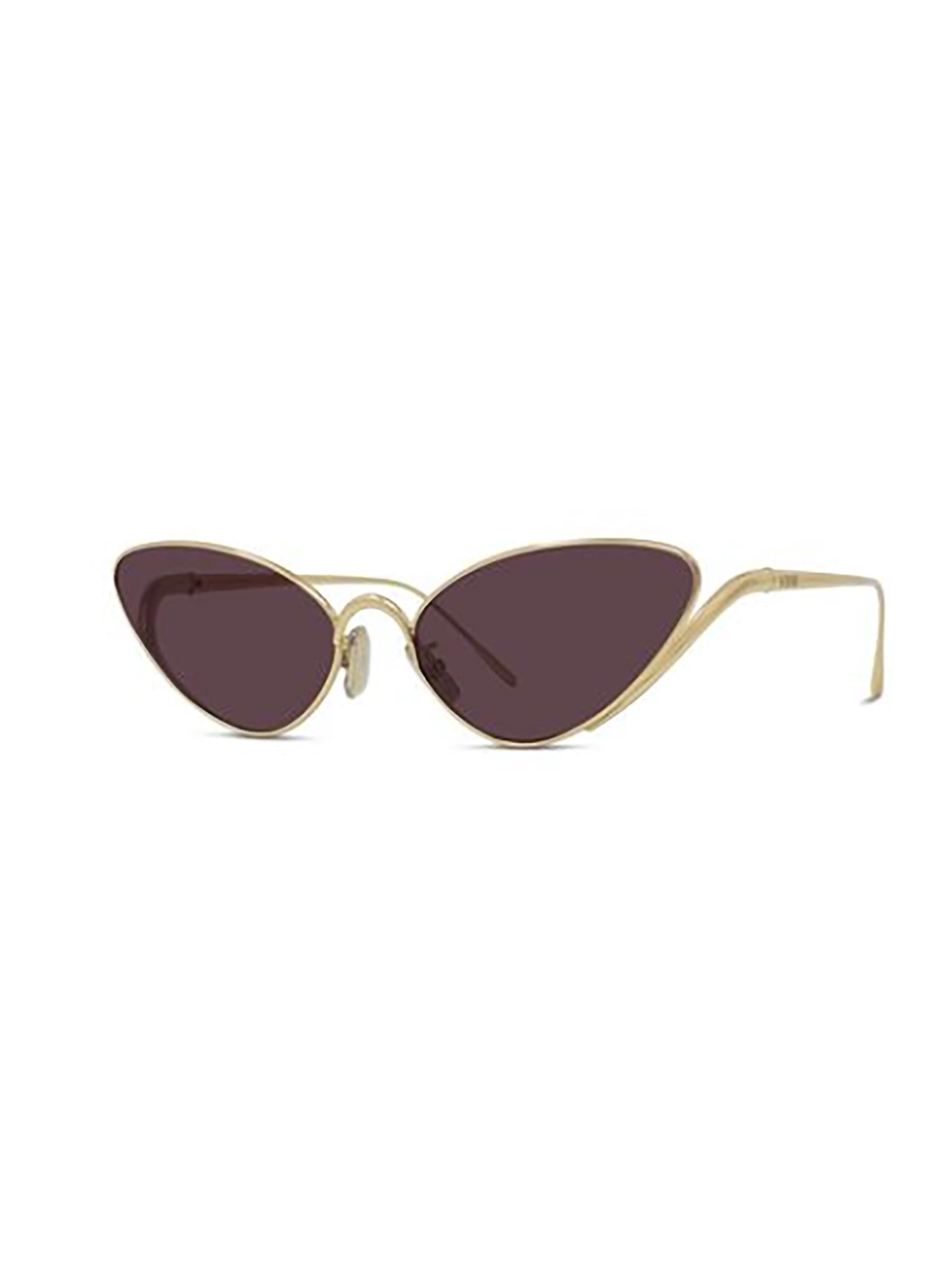 Metallic Gold Cat-Eye Sunglasses with Elongated Lenses
