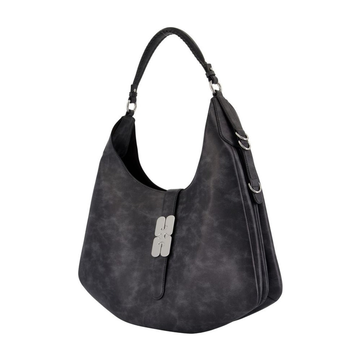 Large Textured Leather Shoulder Bag
