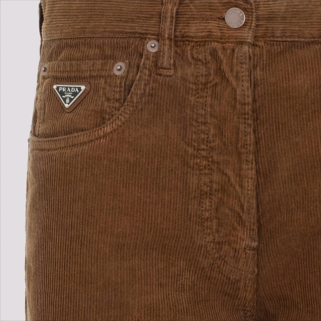 Brown High-Waisted Straight Pants