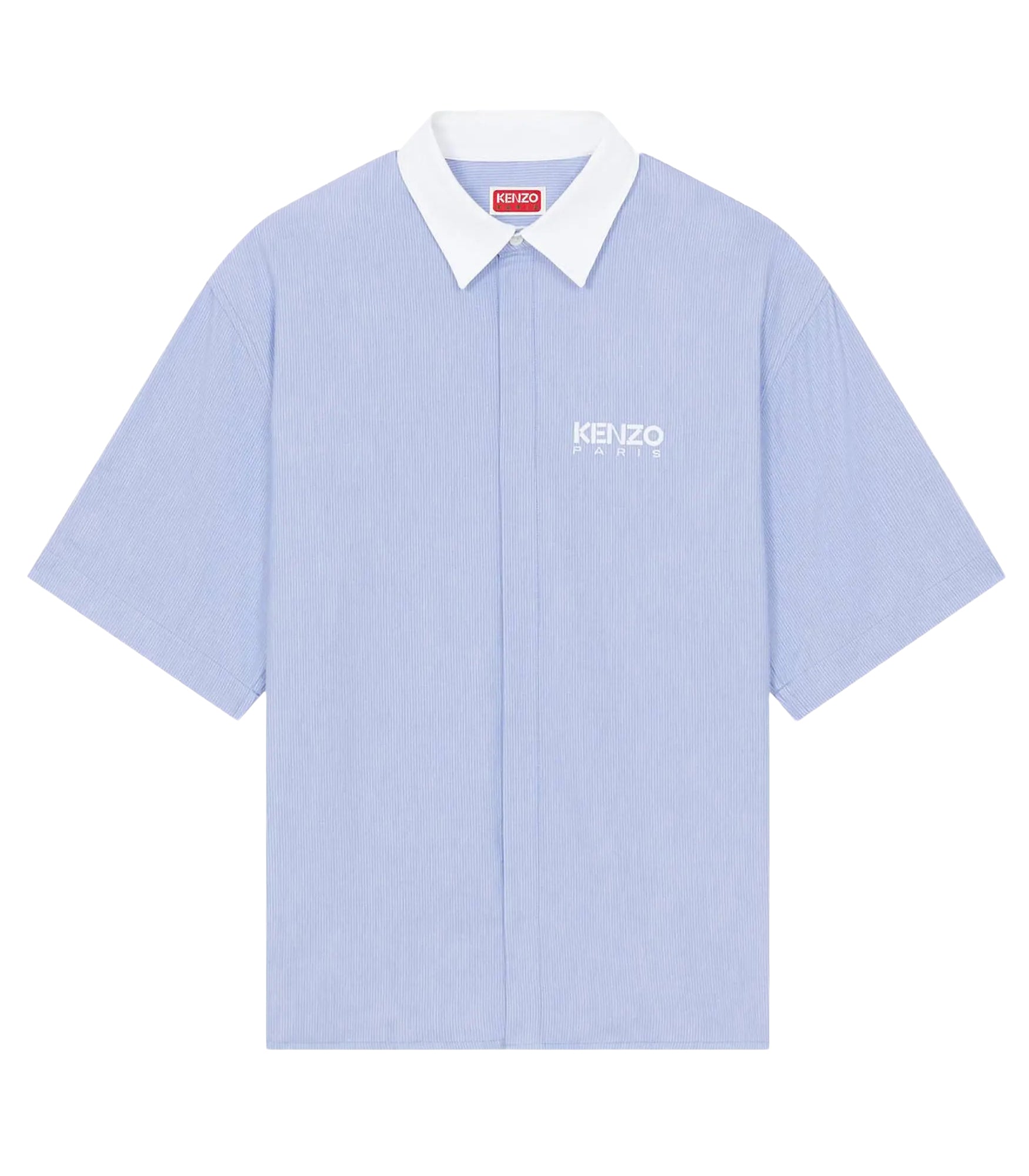 Short-Sleeved Minimalistic Shirt With Contrasting Collar