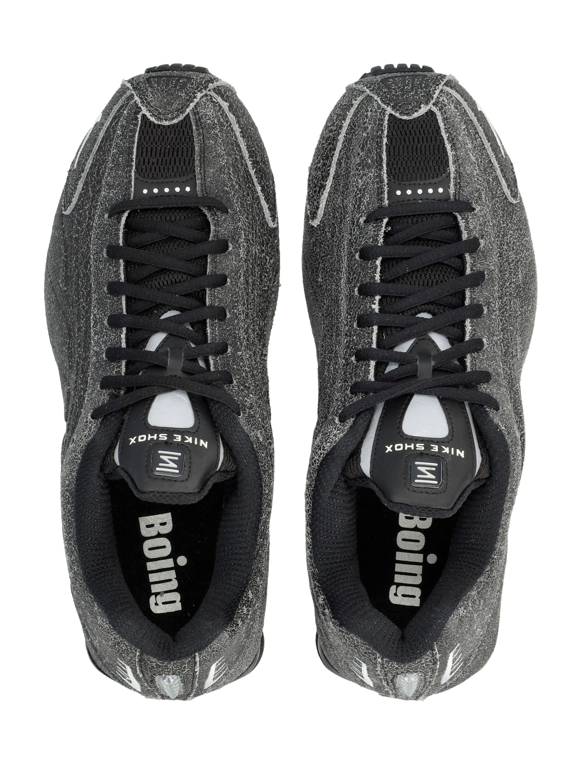 Shox R4 Distressed Leather Sneakers