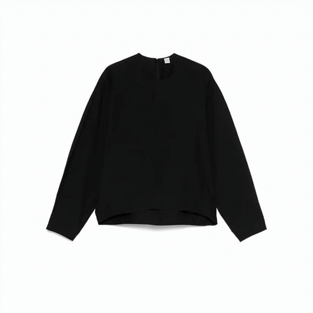 Minimalist Black Blouse with High-Low Hem