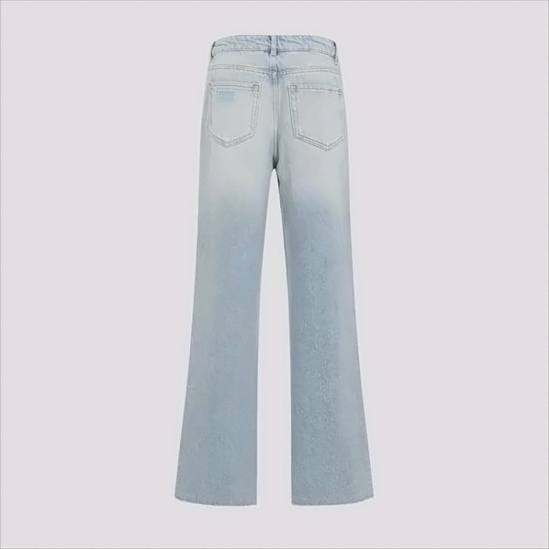 Light Wash Wide-Leg Denim Pants with Vintage Appeal