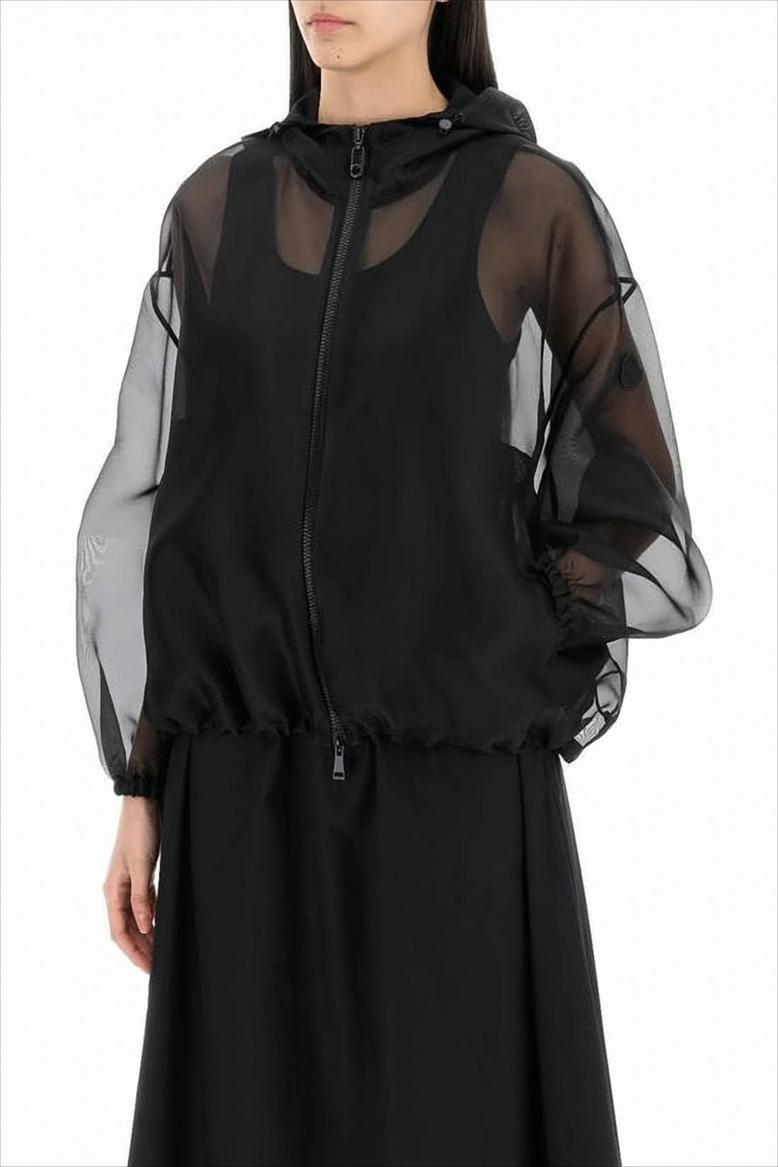 Translucent Lightweight Jacket with Voluminous Sleeves