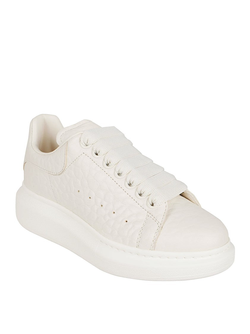 Oversized Off-White Full-Grain Leather Sneakers