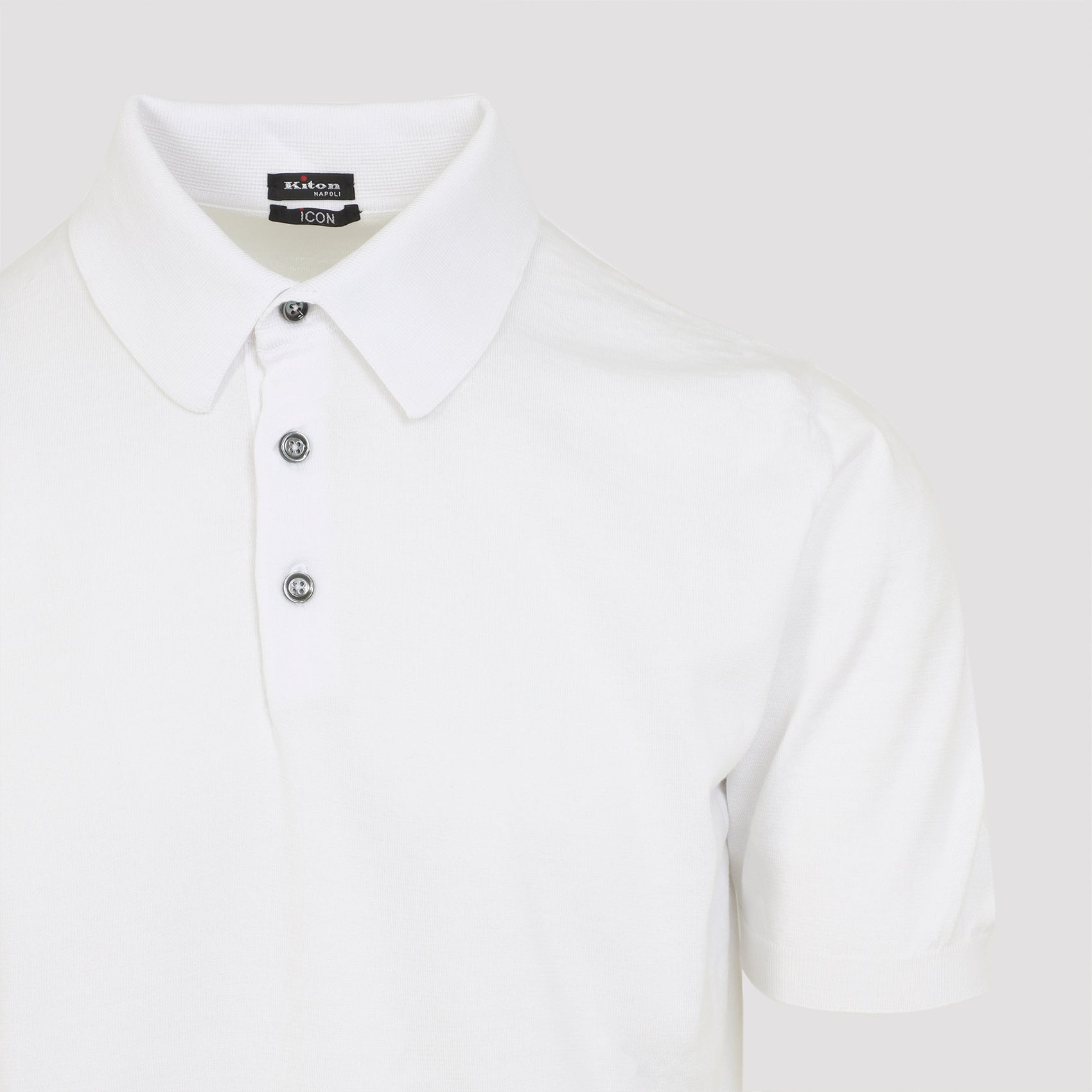 Classic White Polo Shirt With Traditional Collar And Three-Button Placket