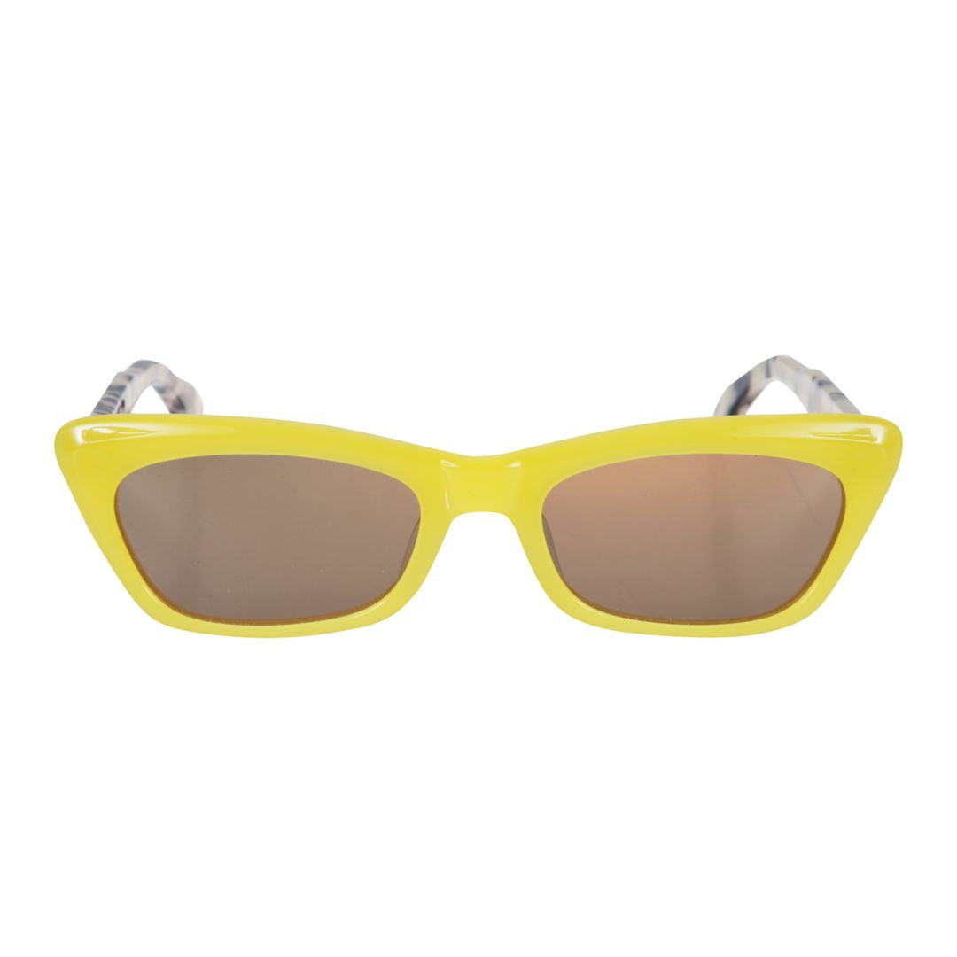 Popstar Rectangular Sunglasses with Bold Yellow Frame