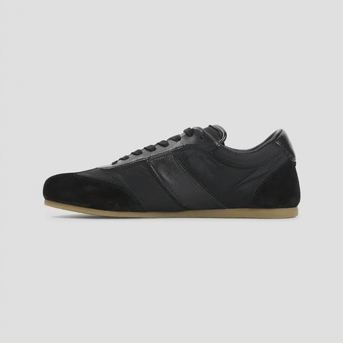 Low-Profile Black Sneakers with Smooth