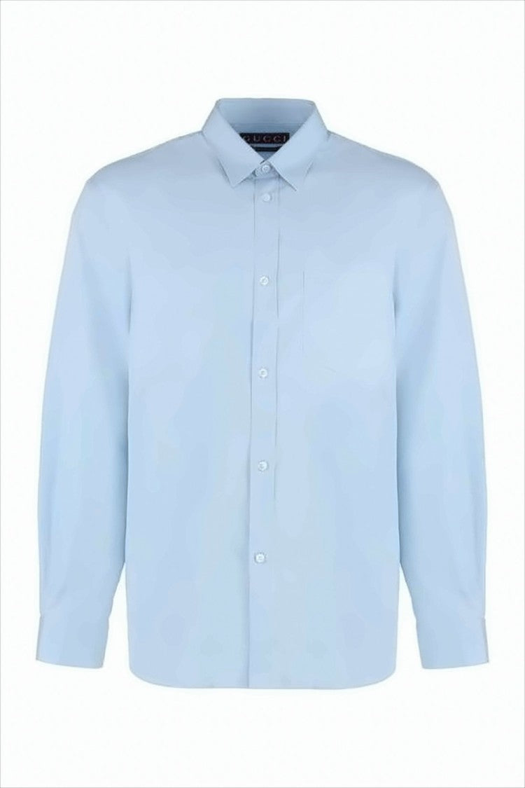Light Blue Button-Down Long-Sleeve Shirt