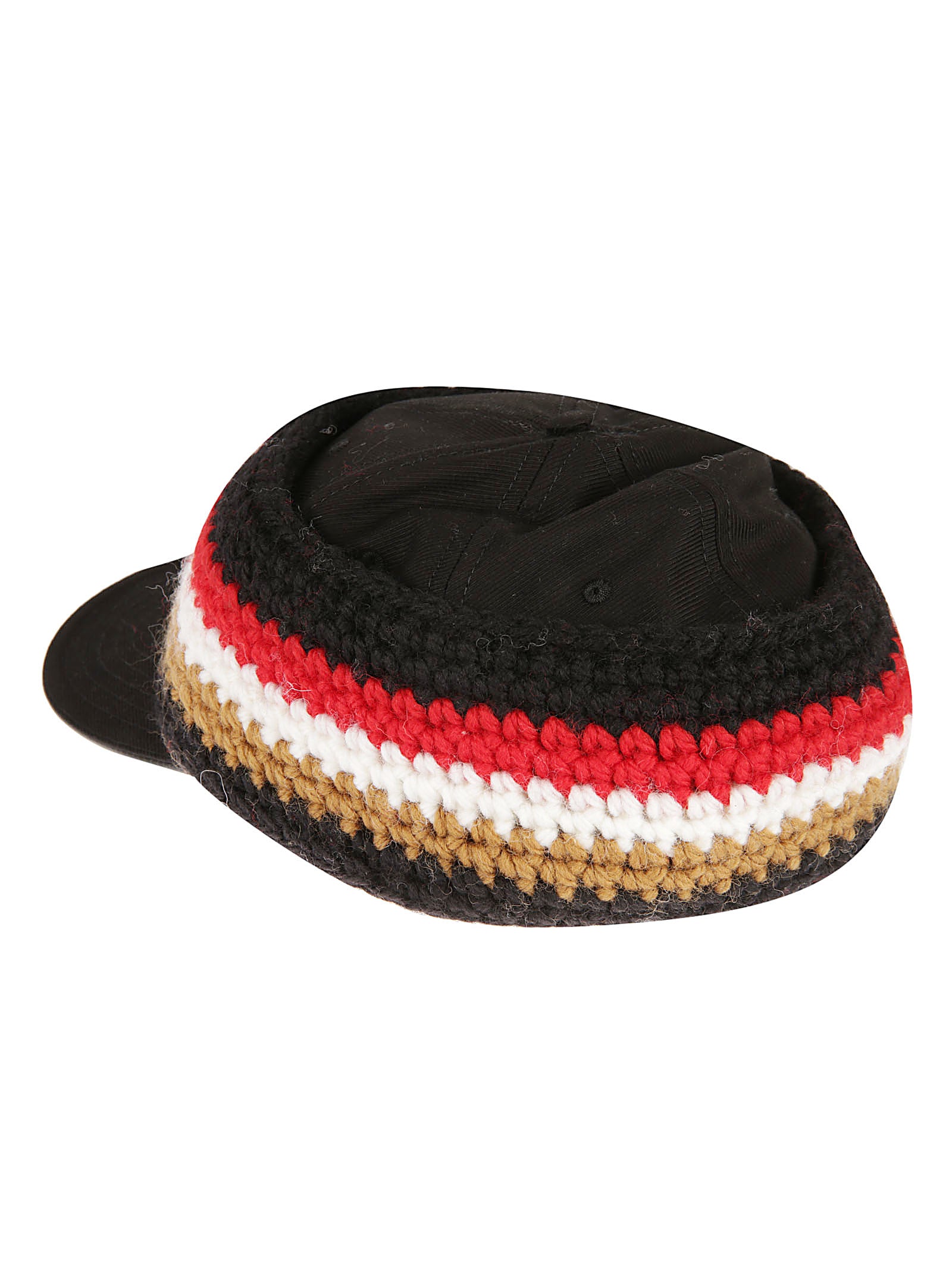 Structured Black Cotton Hat with Curved Brim