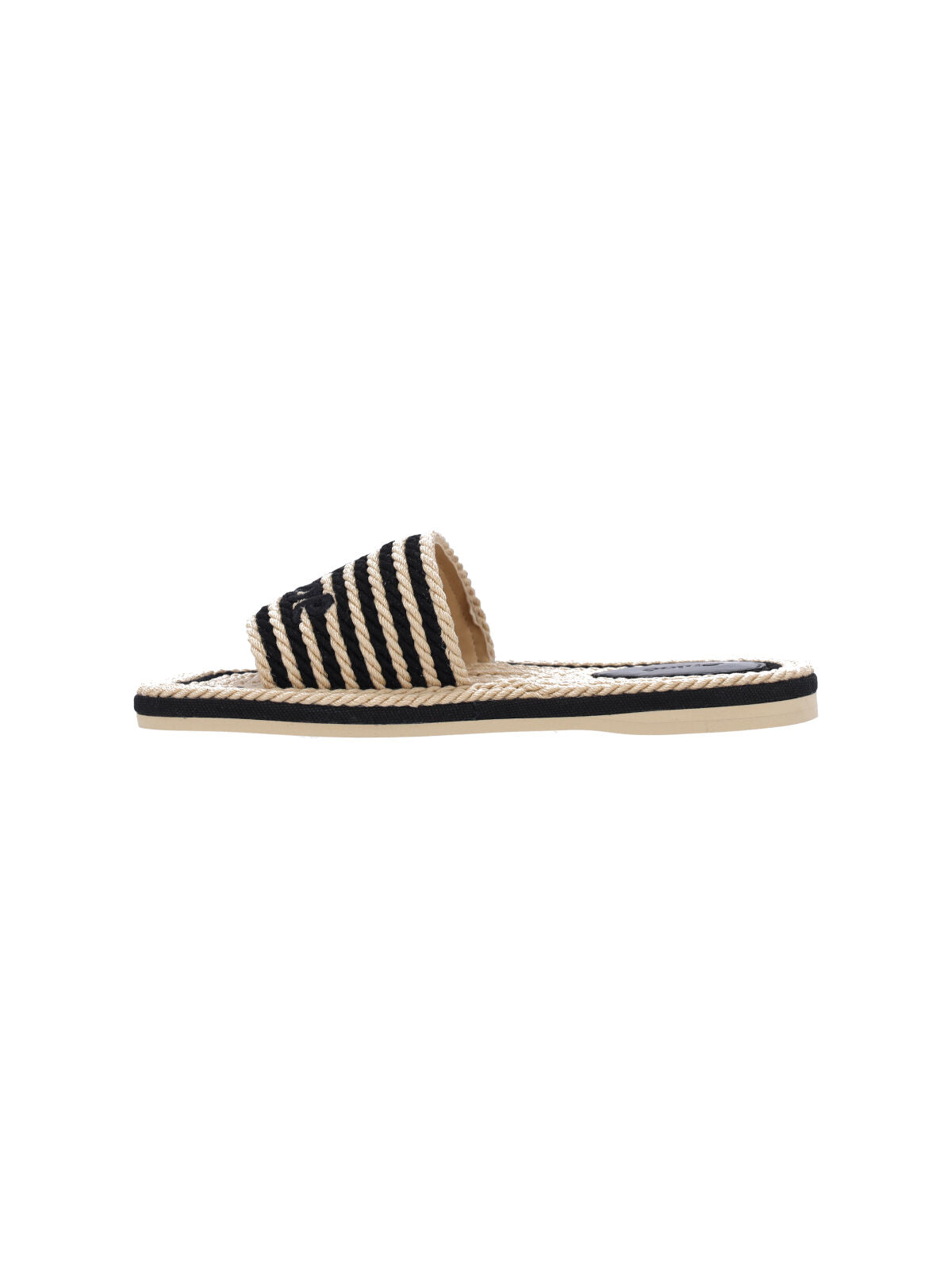 Black Twisted Cotton Rope Sandals