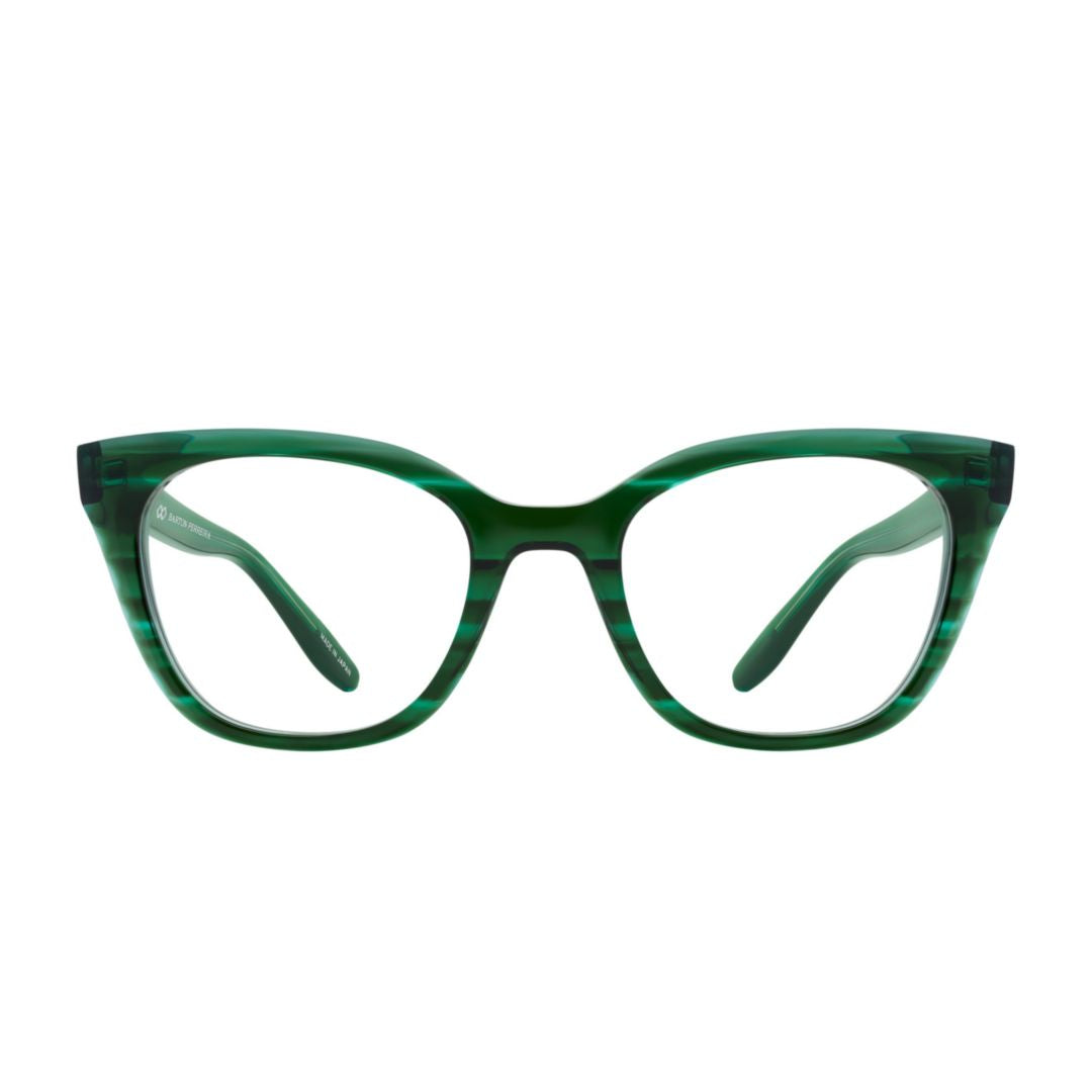 Ginnie Translucent Green Cat-Eye Eyeglasses with Gold Accent