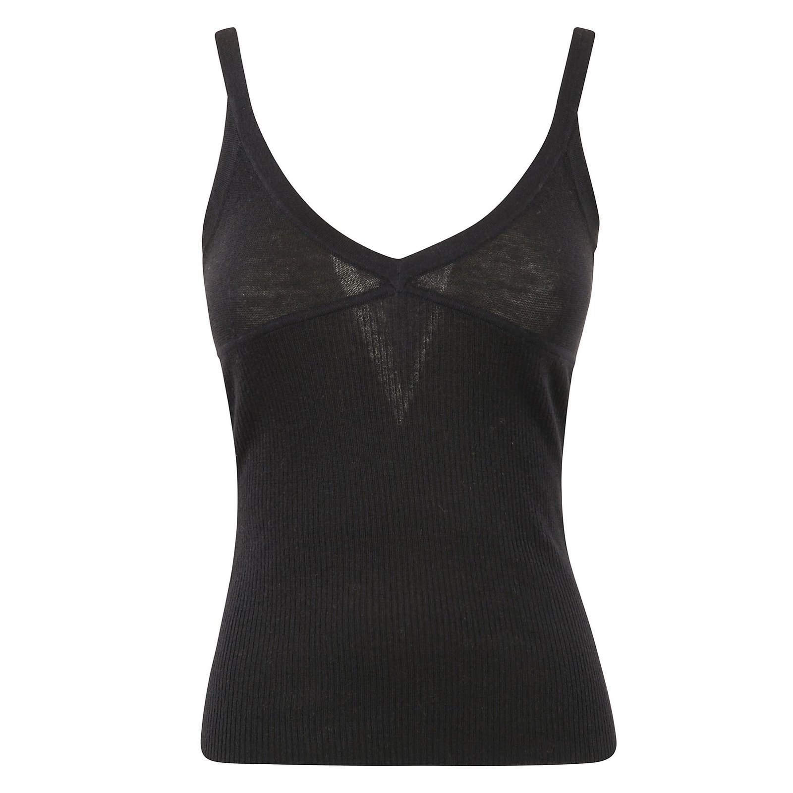 Sleeveless Silk-Cashmere Top with V-Neckline