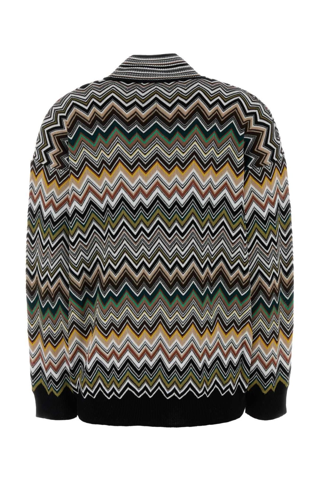 Chevron-Pattern Turtleneck Sweater in Vibrant Multicolors