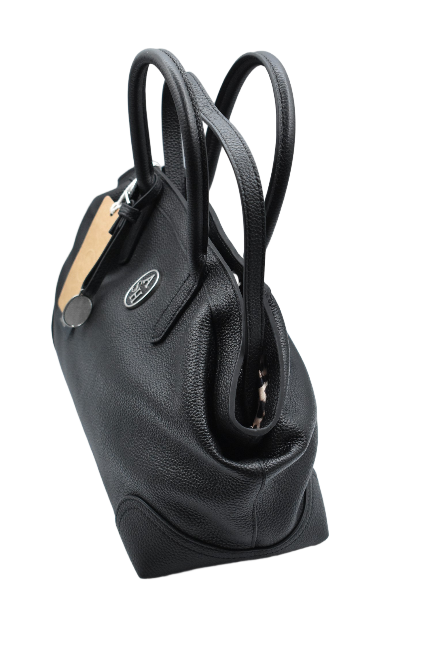 Structured Black Handbag With Subtle Embossed Texture