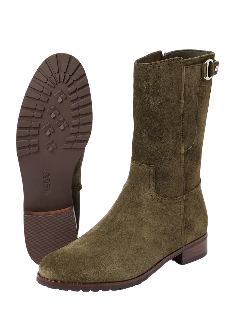 Elegant Mid-Boots With Decorative Strap