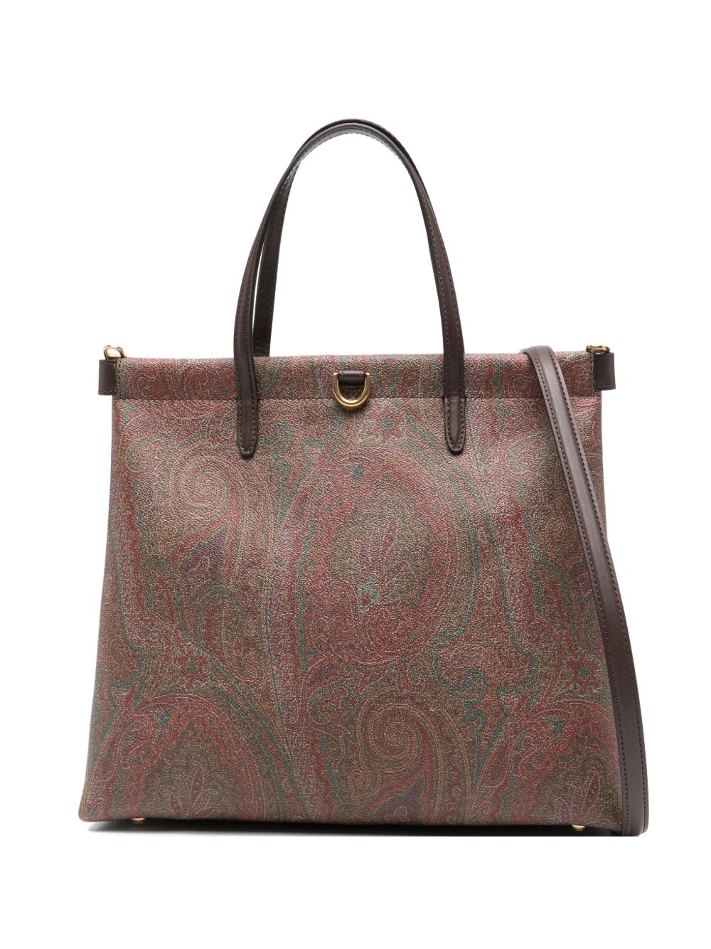 Structured Rectangular Bag With Paisley Jacquard Pattern