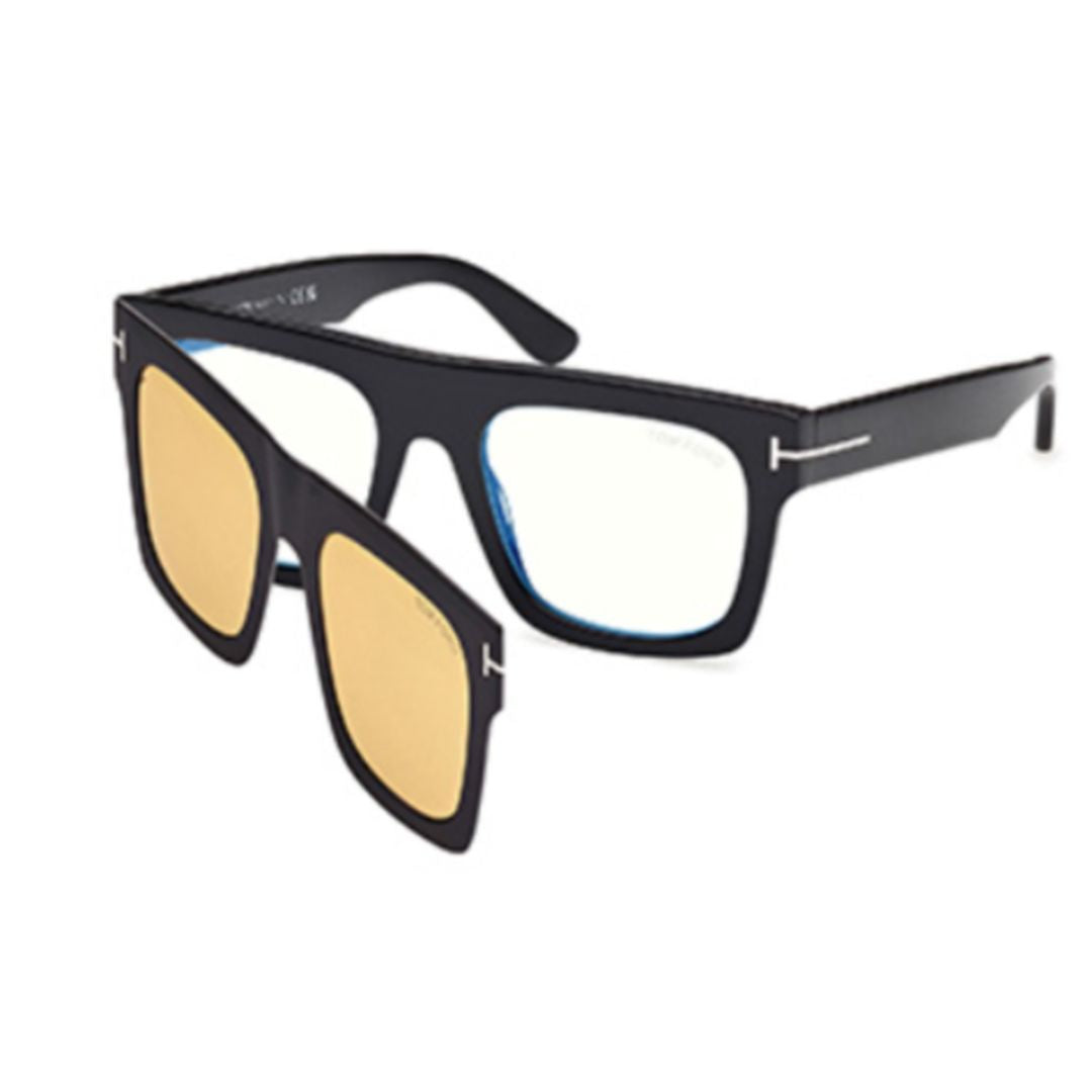 Ft6068-B Rectangular Black Acetate Eyeglasses
