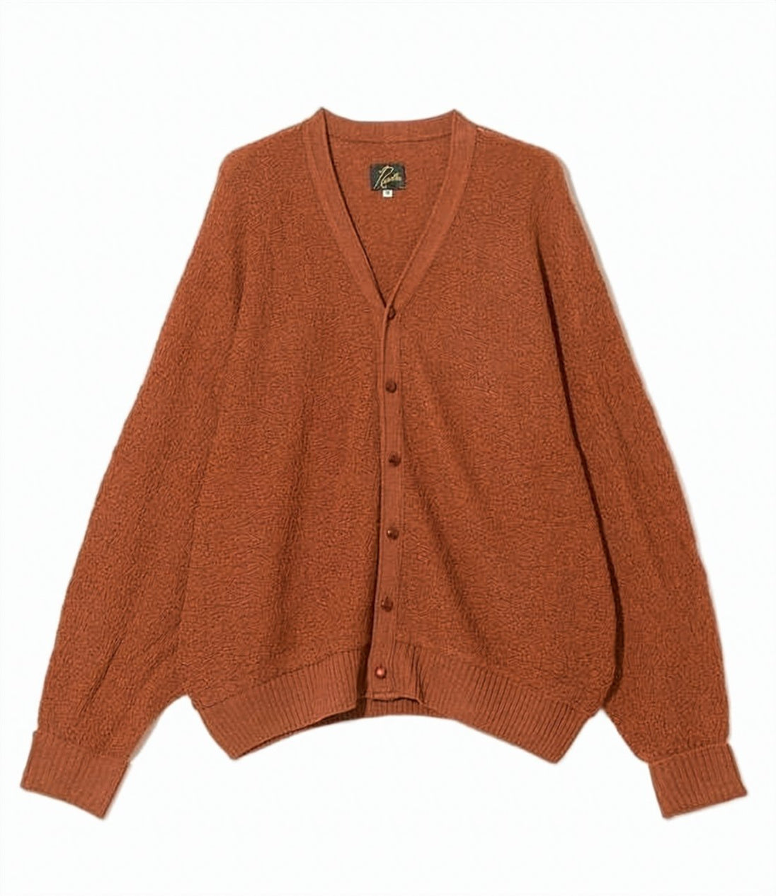Textured Wool Cardigan with V-Neckline